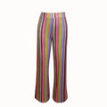 Ladies' Fashionable Casual Printed Rainbow Stripe Straight Leg Wide Leg Pants Lady T Fashions