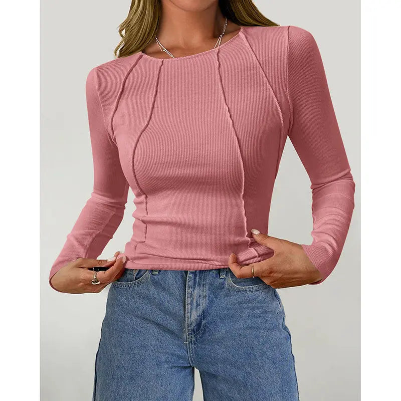 Women Long Sleeve T Shirts Crewneck Slim Fit Tops Going Out Fall Fashion Basic Tee Lady T Fashions
