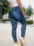 Multi-pocket High-stretch Mid-rise Zipper-hem Skinny Pencil Pants, Urban Style Women's Jeans And Clothing Cargo Jeans Amazon Don't Sell Lady T Fashions