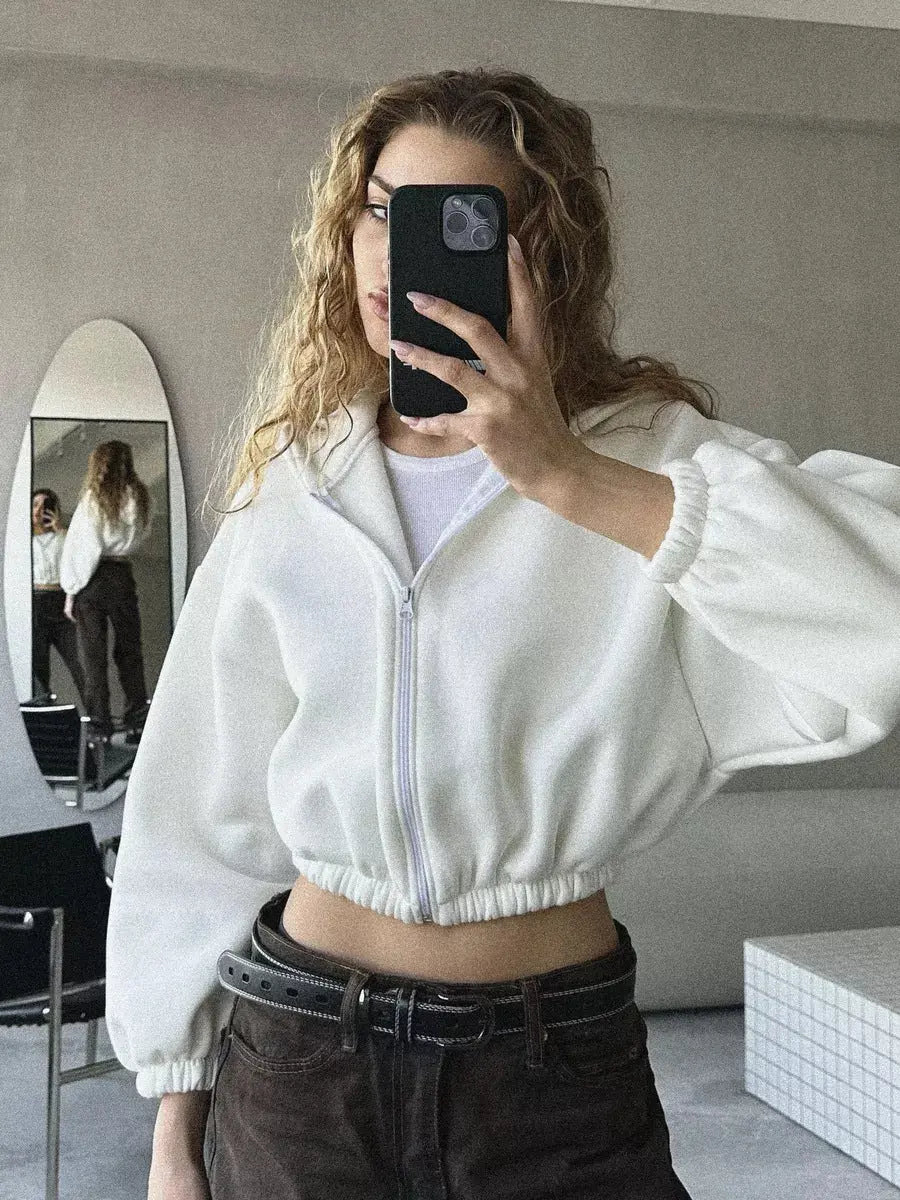 European And American Casual Women's Solid Color Hoodies Lady T Fashions