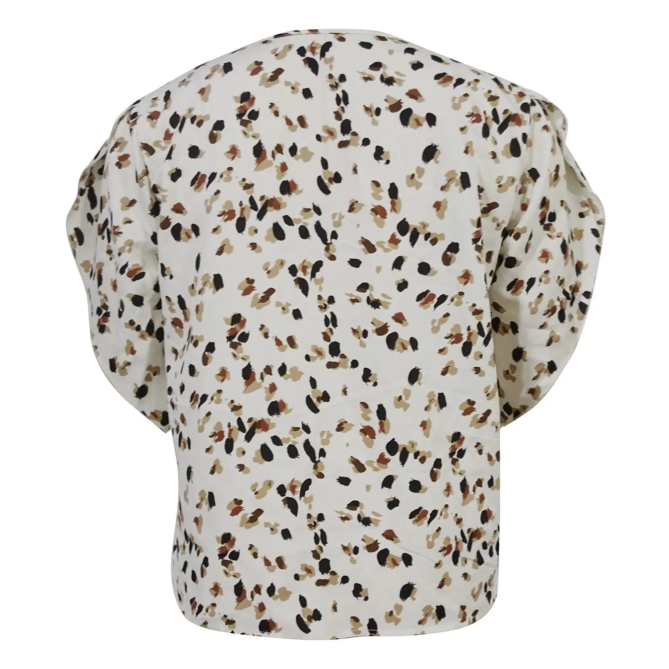 Ladies' Flower Print Asymmetrical Collar Casual Style Short Sleeved Shirt Top Lady T Fashions