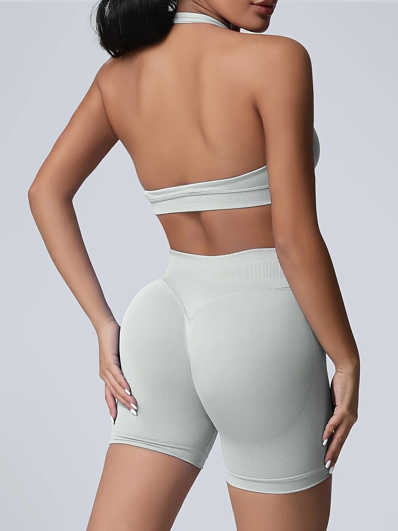 Women's Yoga Workout Set  Sports Bra High-Waist Shorts  Quick-Dry  Breathable Lady T Fashions