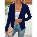 Women's Long Sleeve V-Neck Button Down Cardigan Knit Shrugs Sweater Lady T Fashions