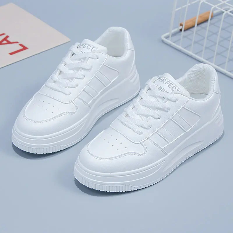 Women's All-matching Casual Sports Leather Summer White Sneakers Internet Celebrity Lady T Fashions