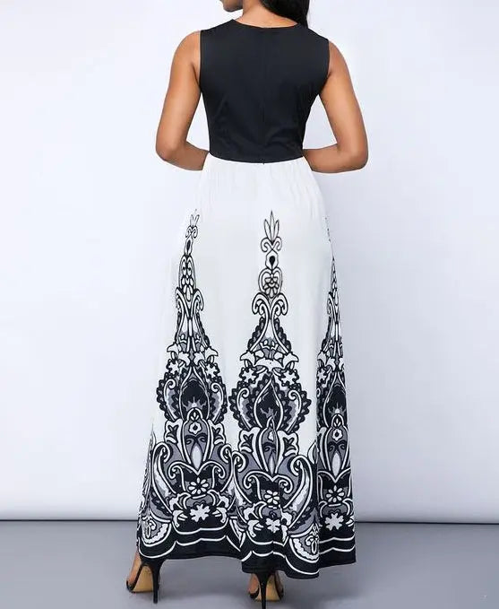 Ladies' Round Neck Printed A-list Fashionable Dress Lady T Fashions