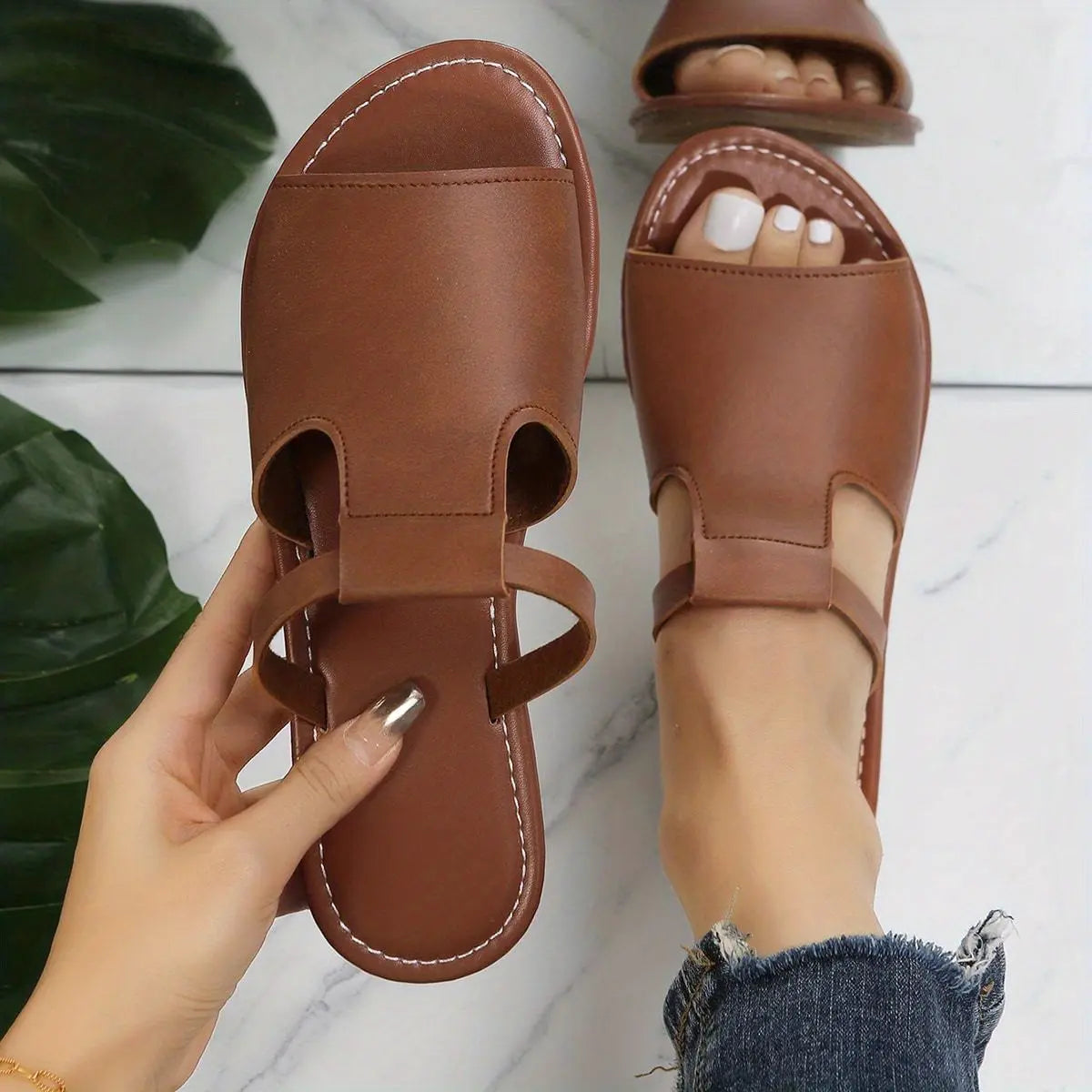 Womens Comfortable Casual Slippers - Stylish Black Open Toe Non-Slip Slides - Durable Outdoor & Beach Ready, Quick-Dry Slip-On Shoes Lady T Fashions