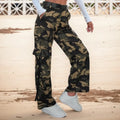 Multi-pocket Lace-up Loose Street Straight-leg Trousers Lady T Fashions