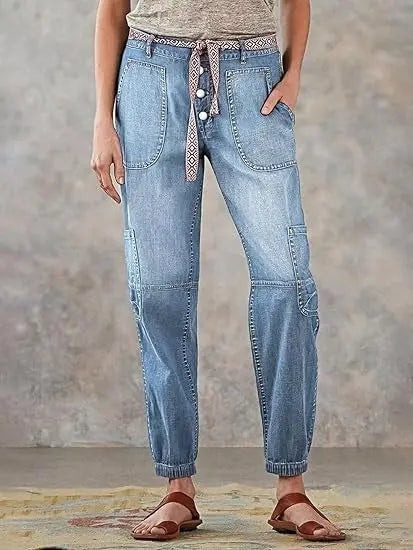 Women's High-Waist Lace-Up Jeans Wide-Leg Full-Length With Sexy Corset-Style Side Lacing Statement Denim For Parties And Festivals Lady T Fashions