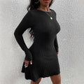 Long Sleeve Knitted Backless High Waist Lace-up Dress Lady T Fashions