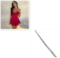 Sexy Suspender Skirt For Women Elegant Slim Strap Satin Backless Lace Up A-Line Short Dress Lady Lady T Fashions