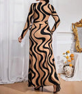 Women's New Dress With Waist Cinching And Tie Up, Long Stretch, Comfortable And Fashionable Dress Lady T Fashions
