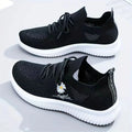 Women's Daisy Knitted Sock Sneakers, Breathable & Comfortable Lace Up Sports Shoes, Casual Running Walking Sneakers Lady T Fashions