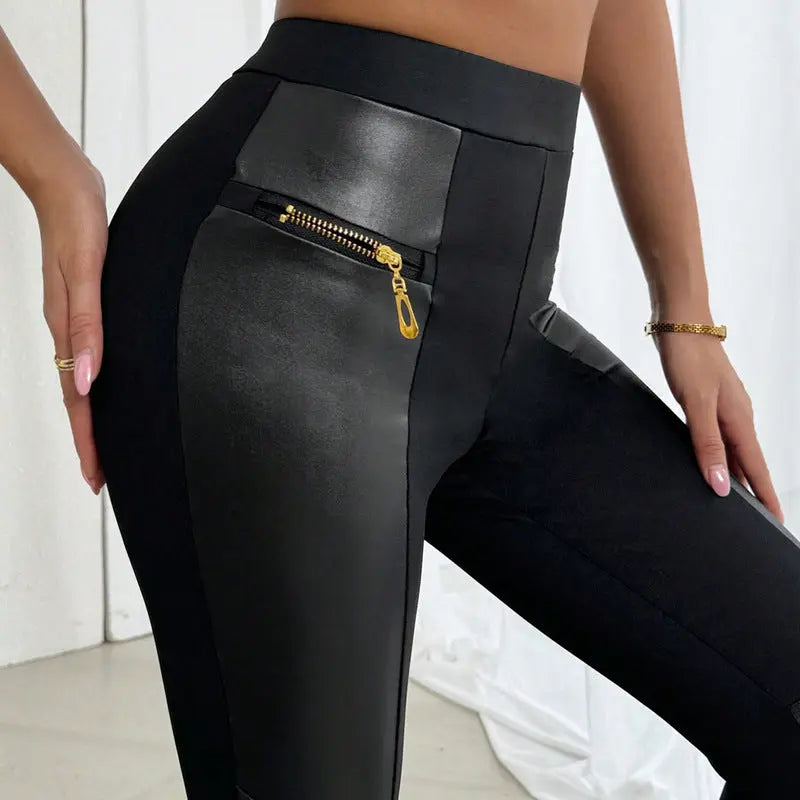 Black High Waist Stretch Feet Black Trousers Tight Pencil Magic Pants Lady T Fashions