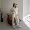 Y2K Winter Jogging Women Two Piece Set Female Zipper Coat Casual Pants Tracksuit Autumn Jacket Fashion Contrast Sport Wear Set Lady T Fashions