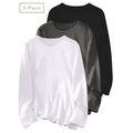 3 Pack Womens Plus Size Long Sleeve Shirts Crew Neck Basic Tee Tops Loose Fit Fall Outfits For Women 1X-5X Lady T Fashions