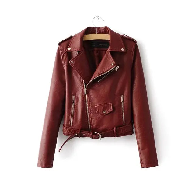 autumn and winter women's clothing coat Korean version of the Korean version of women's leather jacket fashion women's clothing wholesale Lady T Fashions
