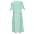 Women's Eyelet V-Neck Maxi Dress Short Sleeve Flowy A-Line Summer Beach Dress Lady T Fashions