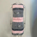 Women's Sleeveless With Adjustable Waist Tie Vest Dress - Casual Summer Mini Dress With Color Block Striped Design Lady T Fashions