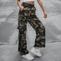 Multi-pocket Lace-up Loose Street Straight-leg Trousers Lady T Fashions