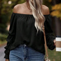 Women's New Solid Color One Shoulder Elastic Design Loose And Comfortable Shirt Top Lady T Fashions