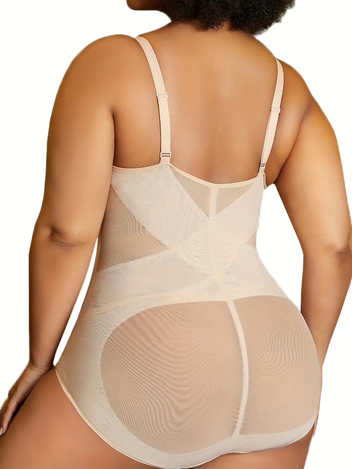 Women's Curve Bodysuit Shapewear For Plus Size Women, Tummy Control Butt Enhancing V Neck Waist Trainer Body Shaper Lady T Fashions