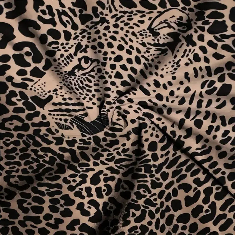 Women's Leopard Print Round Neck T-Shirt - Wild Chic Summer Short Sleeve Top Lady T Fashions