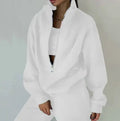 Women's Fashion Fleece Solid Color Sports Casual Suit Lady T Fashions
