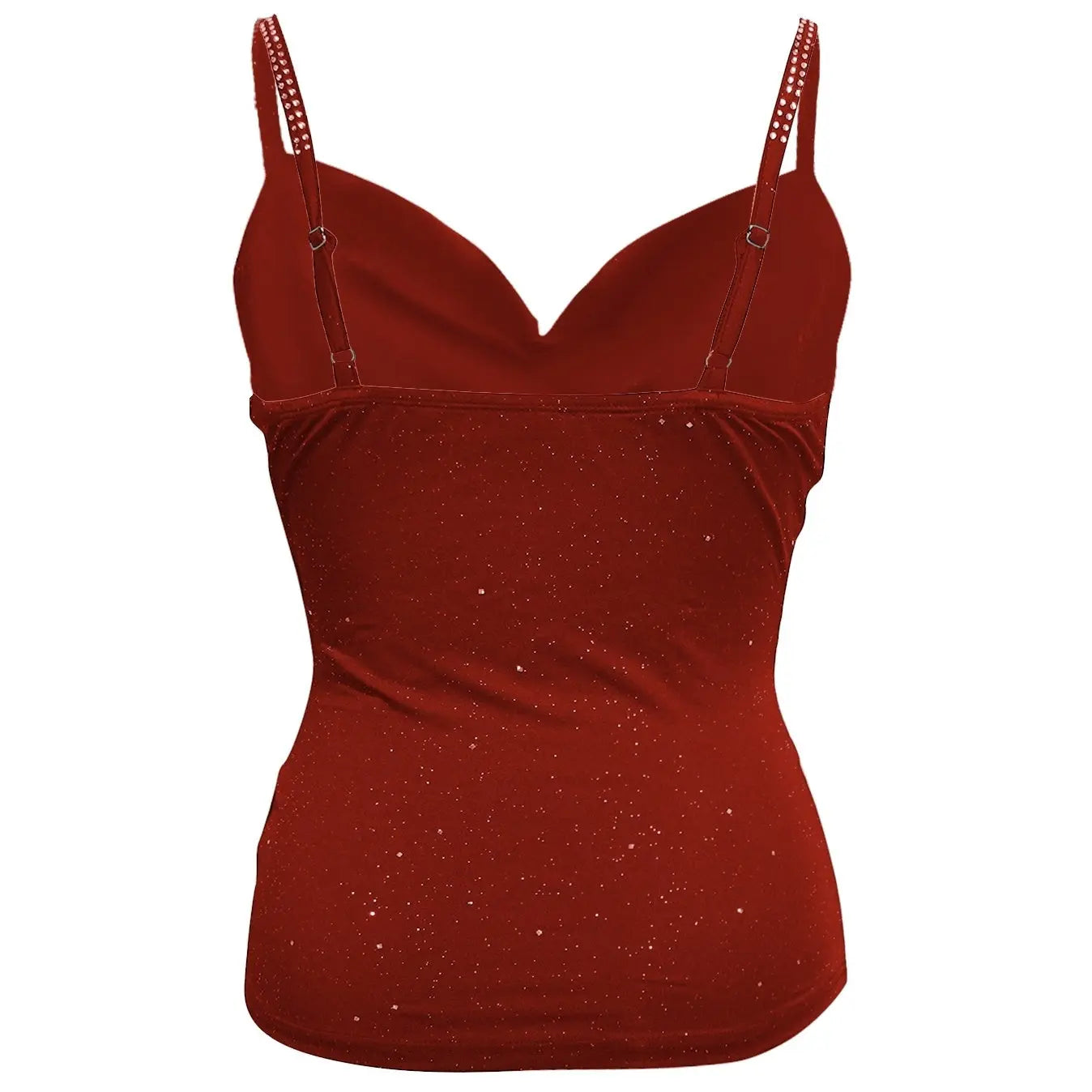 Ladies' Rhinestone Embellished Lace Up New Shoulder Strap Sequin Fashion Sexy Camisole Vest Lady T Fashions