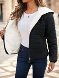 Black Casual Street Style Lightweight Warm Short Women Padded Coat Lady T Fashions