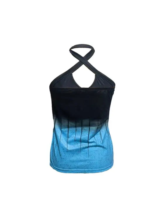 Ladies' Printed Backless Chest Hollow Hanging Neck Fashionable Casual Camisole Top Lady T Fashions