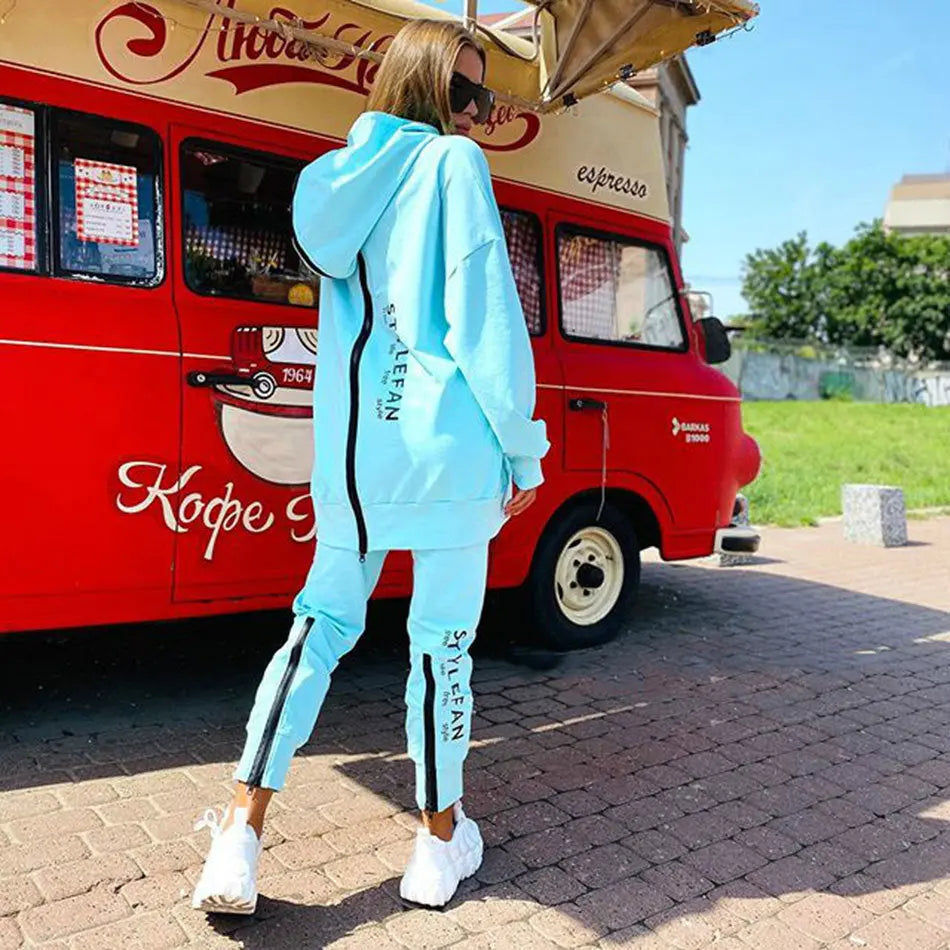 Long Hoodie Pantsuit Lady T Fashions
