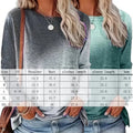 Women's 2Pack Tops Spring Fall Casual Gradient Color Round Neck Long Sleeve T Shirt Blouse Lady T Fashions