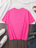 English Letters - Printed Round Neck Vest - Casual And Loose - Daily Wear - Women's Clothing Lady T Fashions