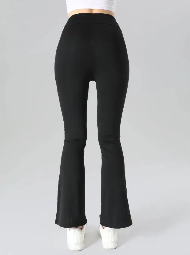 4pcs High-Waisted Flare Sharkskin Leggings Slim Fit, Lightweight & Sculpting Yoga Pants Lady T Fashions