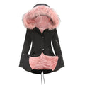 Parka Cotton-padded Coat Mid-length Hooded Lady T Fashions