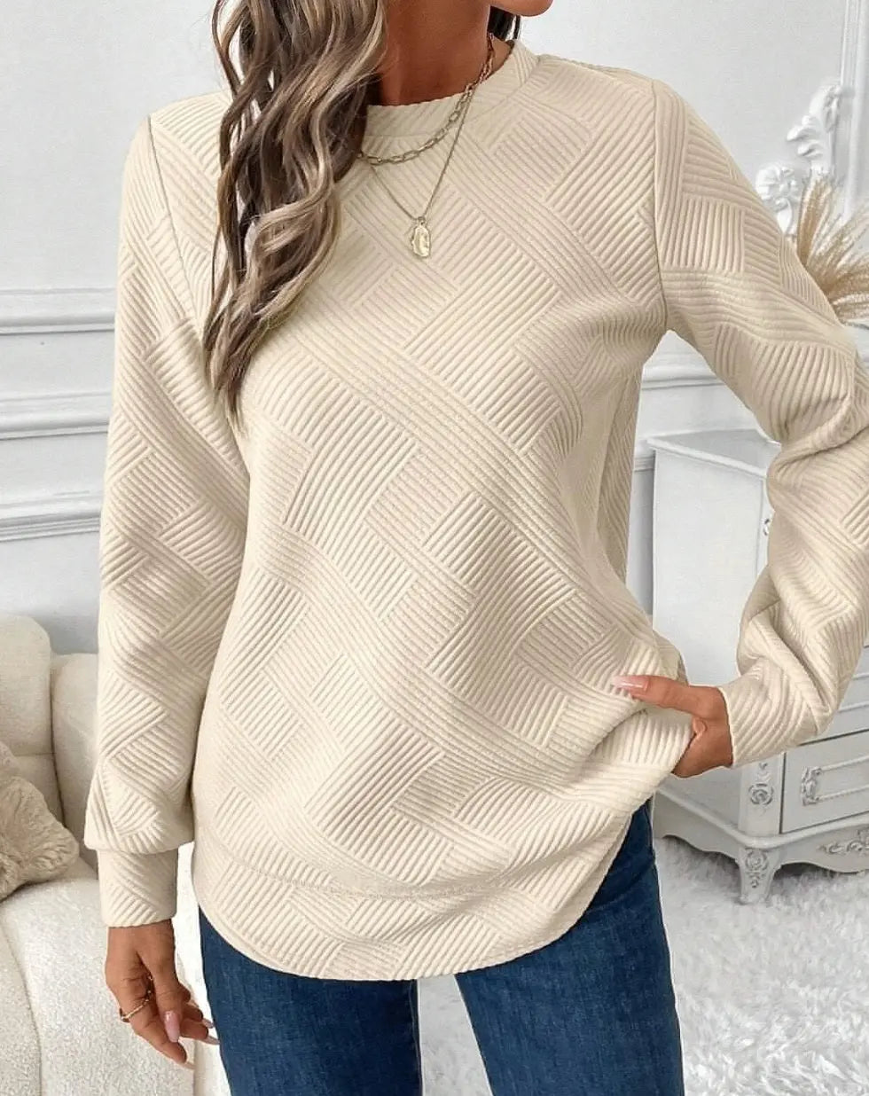 Women's Crew Neck Casual Long Sleeve Shirt Lady T Fashions