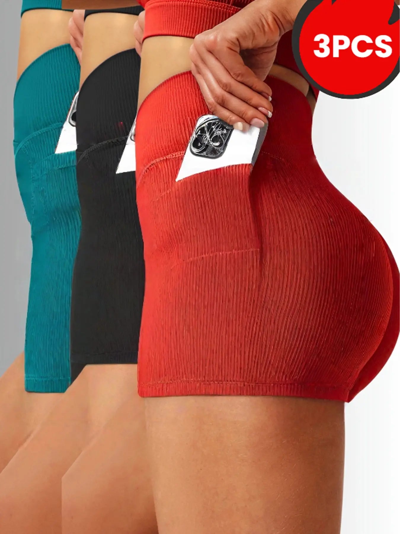 3 Pack Seamless Yoga Shorts - High Waisted Tummy Control, Quick Dry For Gym & Running Lady T Fashions