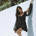 Women's Solid Color Slim Fit Short Dress Lady T Fashions