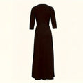 Women's V-Neck Elegant Half-Sleeve Belted Waist Print Maxi Dress For Spring&Summer Dress Lady T Fashions