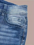 Women's Versatile And Fashionable Stretch Denim Bell Bottoms, Retro Street Style, Comfortable Embroidered Casual Jeans, Suitable For Daily Wear Lady T Fashions