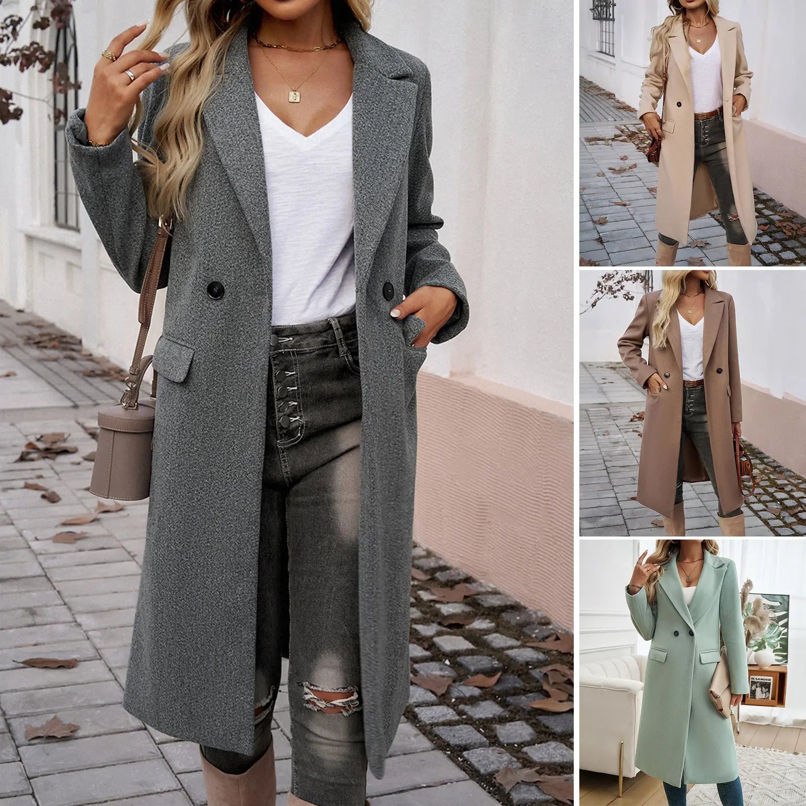 Lady Temperament Commuting Turn-down Collar Coat Lady T Fashions