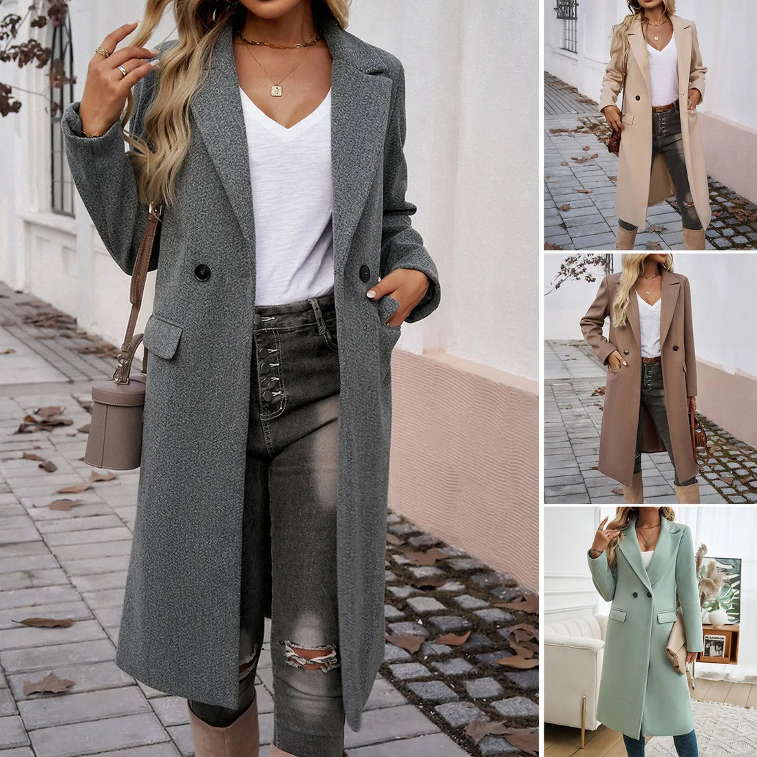 Lady Temperament Commuting Turn-down Collar Coat Lady T Fashions