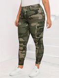 【imitation denim】Plus Size - Stretchy Leggings with a Camouflage Pattern for Plus-Size Women. Lady T Fashions