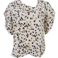 Ladies' Flower Print Asymmetrical Collar Casual Style Short Sleeved Shirt Top Lady T Fashions