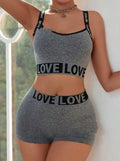LOVE Letter Waist Head Camisole Women's Boyshorts Lady T Fashions