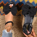 Flat Bottom Rhinestone Bowknot Slippers Women's Cloth Sandals null