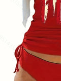 Women's Two-piece Casual Swimsuit P125 Red Lady T Fashions
