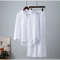 European And American Ins Style Solid Color Leisure Fashion Long Sleeve Blouse And Pants Lady T Fashions