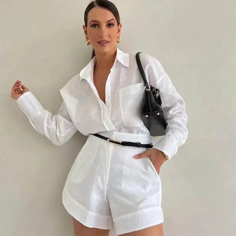 Women's Fashion Short Suit Pants Long-sleeve Suit Lady T Fashions