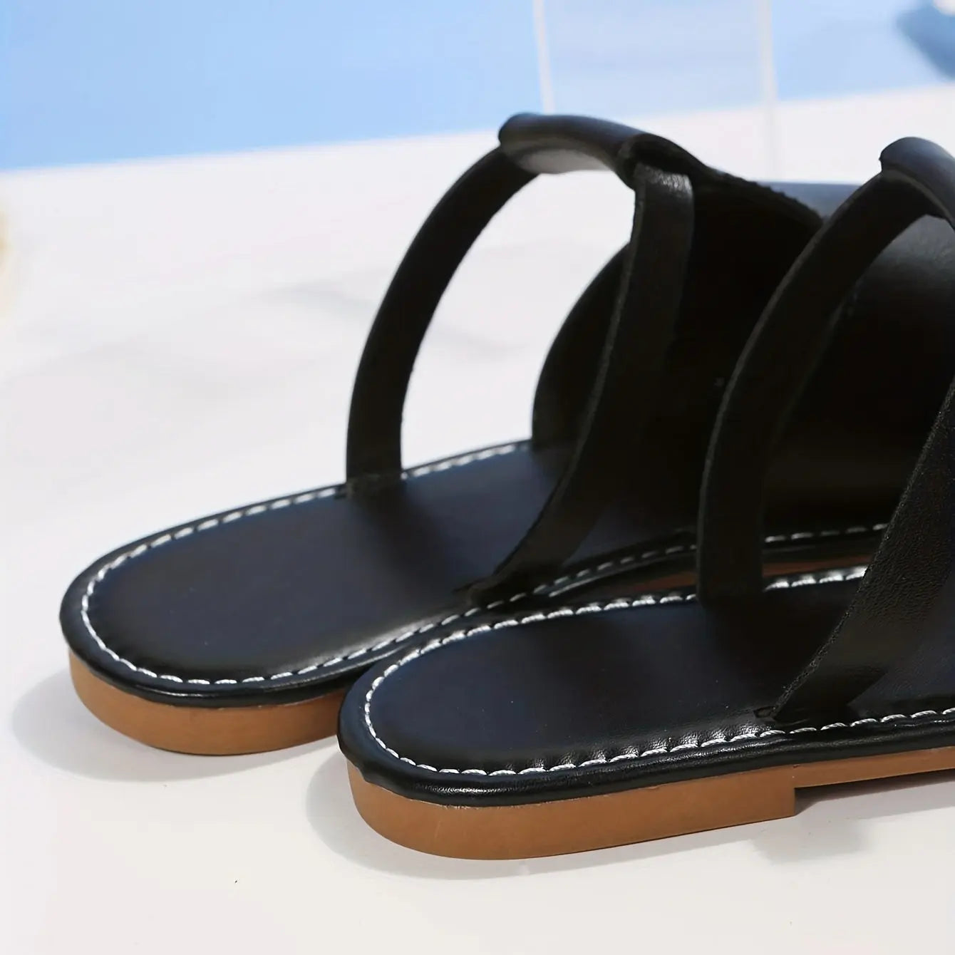 Womens Comfortable Casual Slippers - Stylish Black Open Toe Non-Slip Slides - Durable Outdoor & Beach Ready, Quick-Dry Slip-On Shoes Lady T Fashions